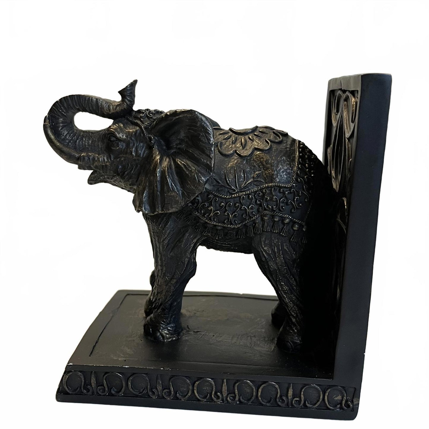 Elegant Elephant Heavy Duty Bookends - Antique Bronze Color