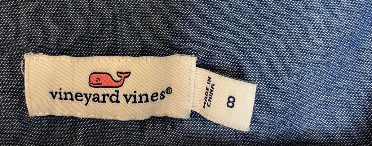 Vineyard Vines Women's Denim Dress Cap sleeves Button Closure Size 8