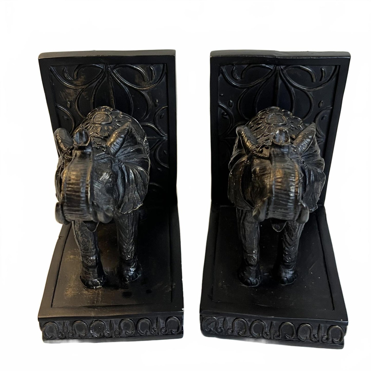 Elegant Elephant Heavy Duty Bookends - Antique Bronze Color