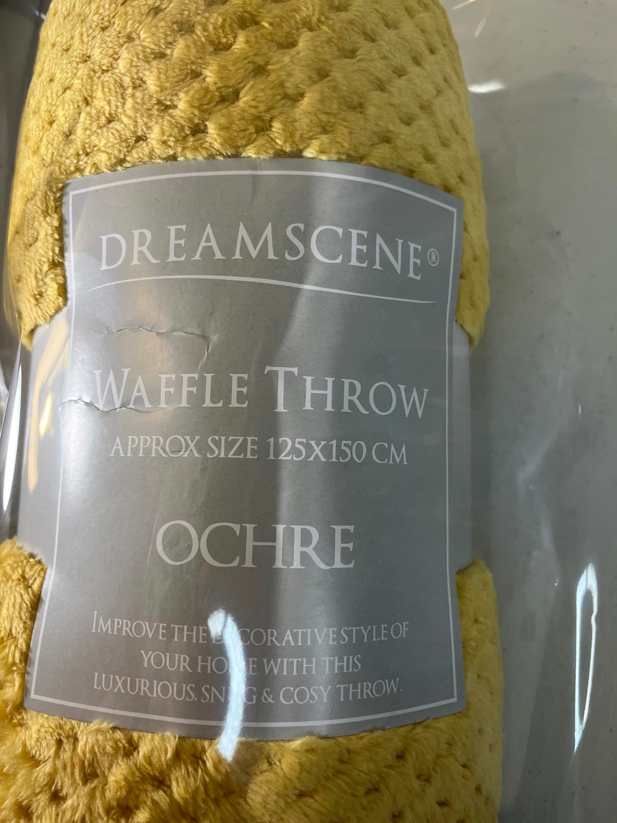Dreamscene Ochre Waffle Throw Blanket 60"x 50" - Cozy & Stylish