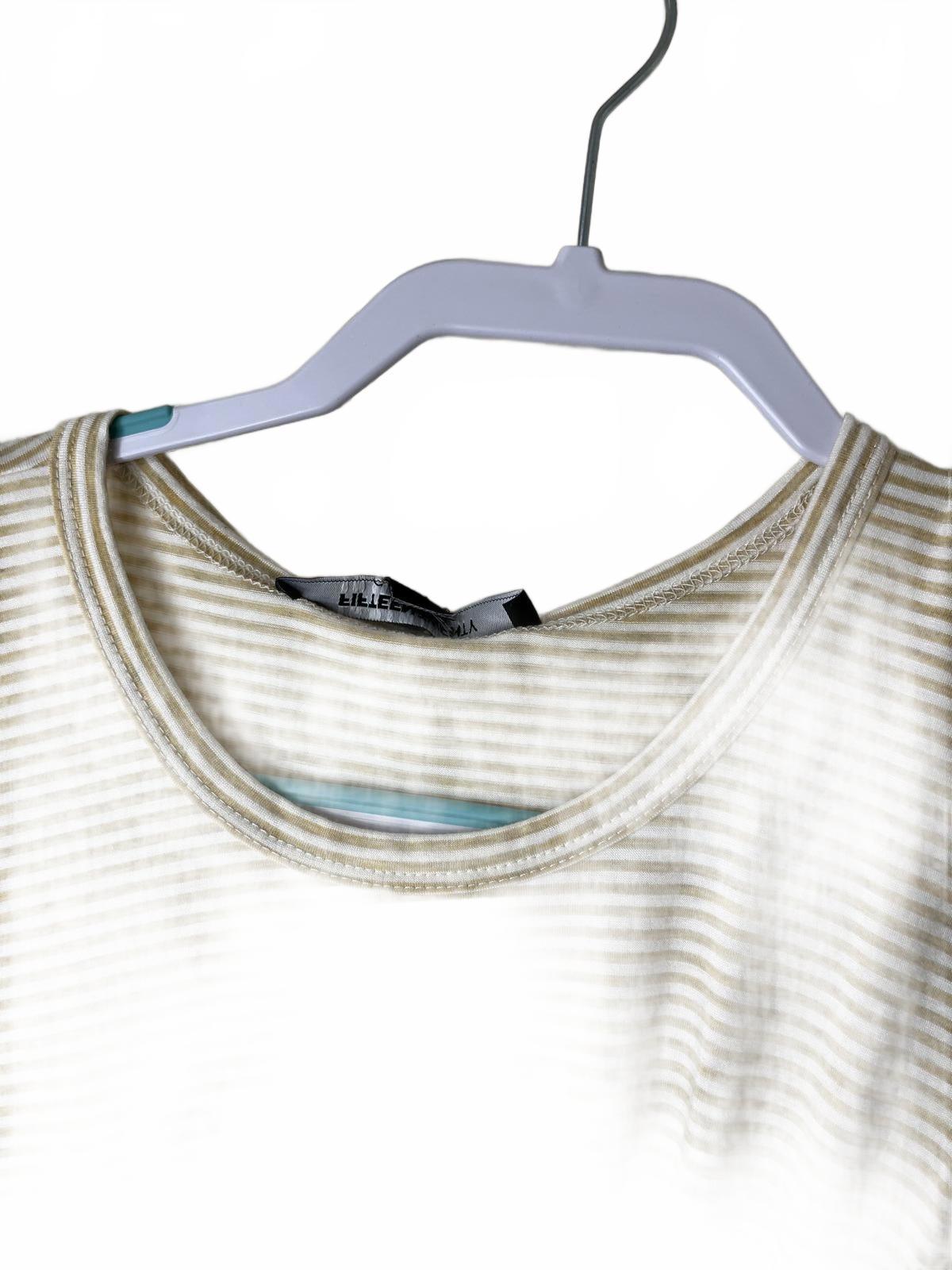Fifteen-Twenty Tan and White Striped Sleeveless Gathered Knot Tank Size Small