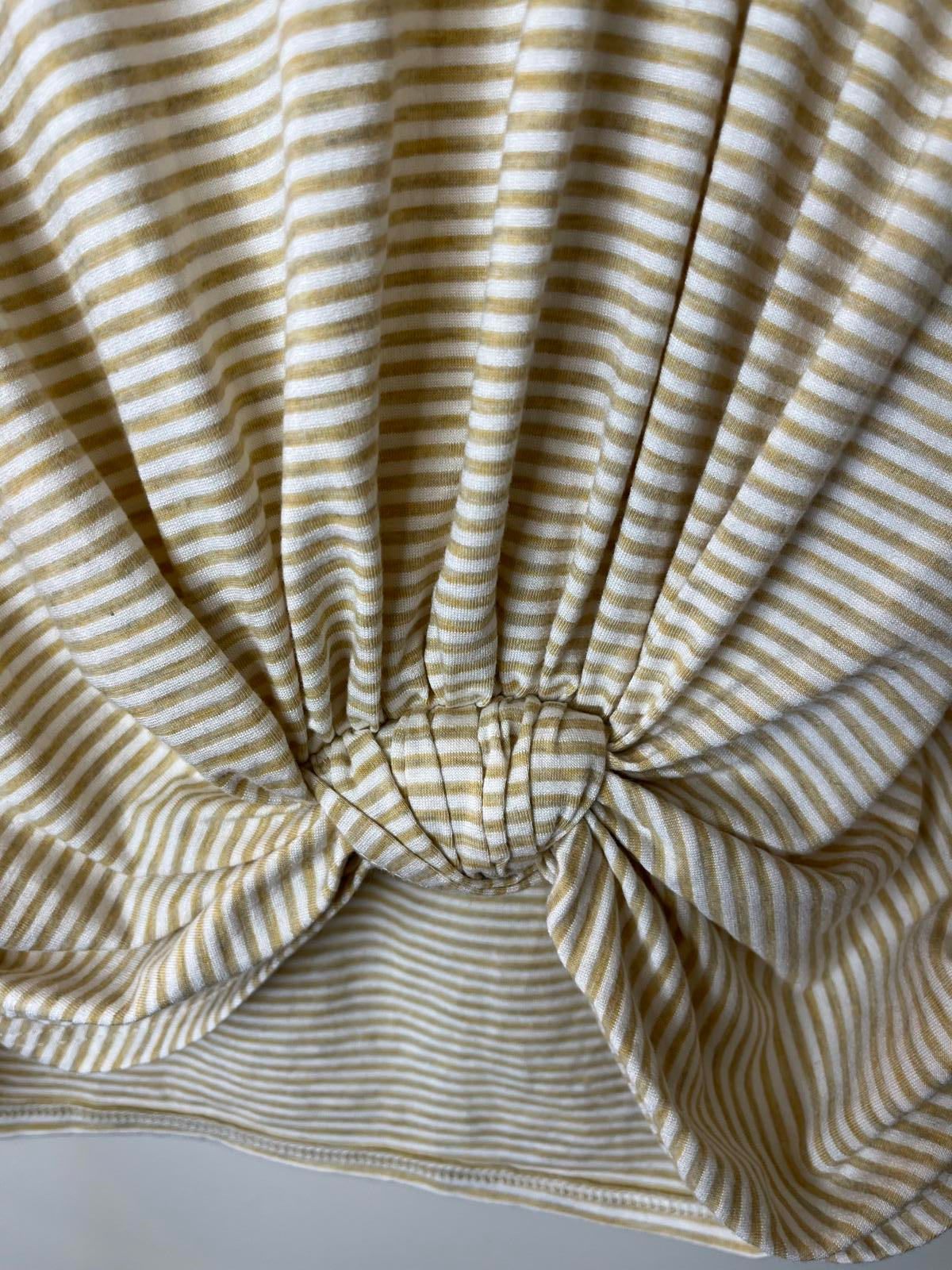 Fifteen-Twenty Tan and White Striped Sleeveless Gathered Knot Tank Size Small