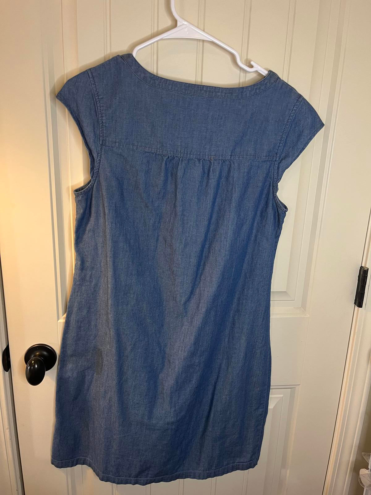 Vineyard Vines Women's Denim Dress Cap sleeves Button Closure Size 8