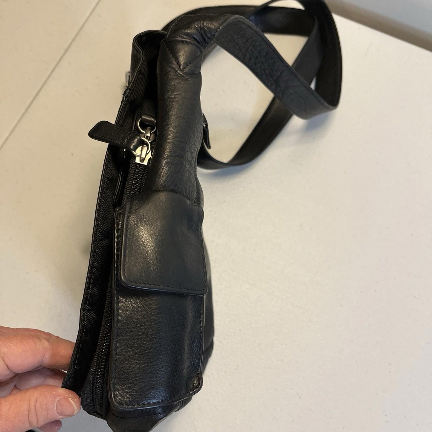Mori All Leather Crossbody Bag