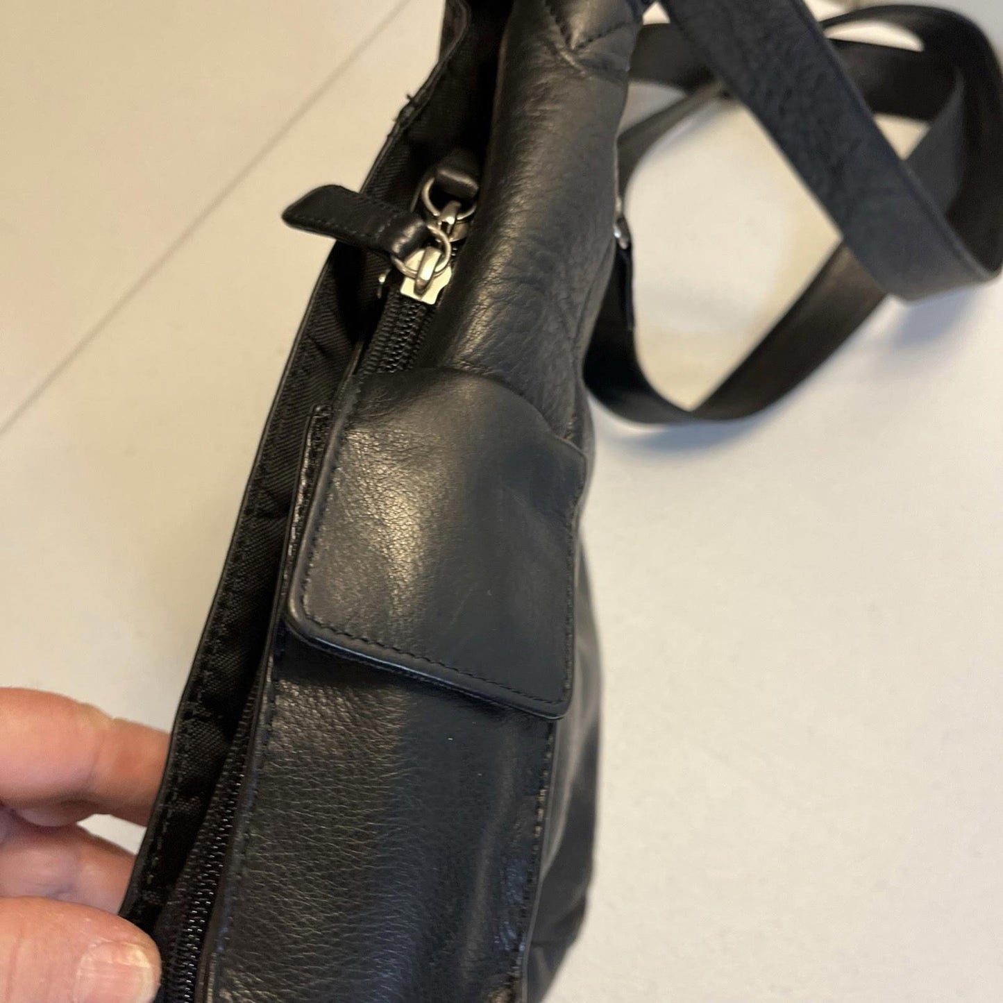 Mori All Leather Crossbody Bag