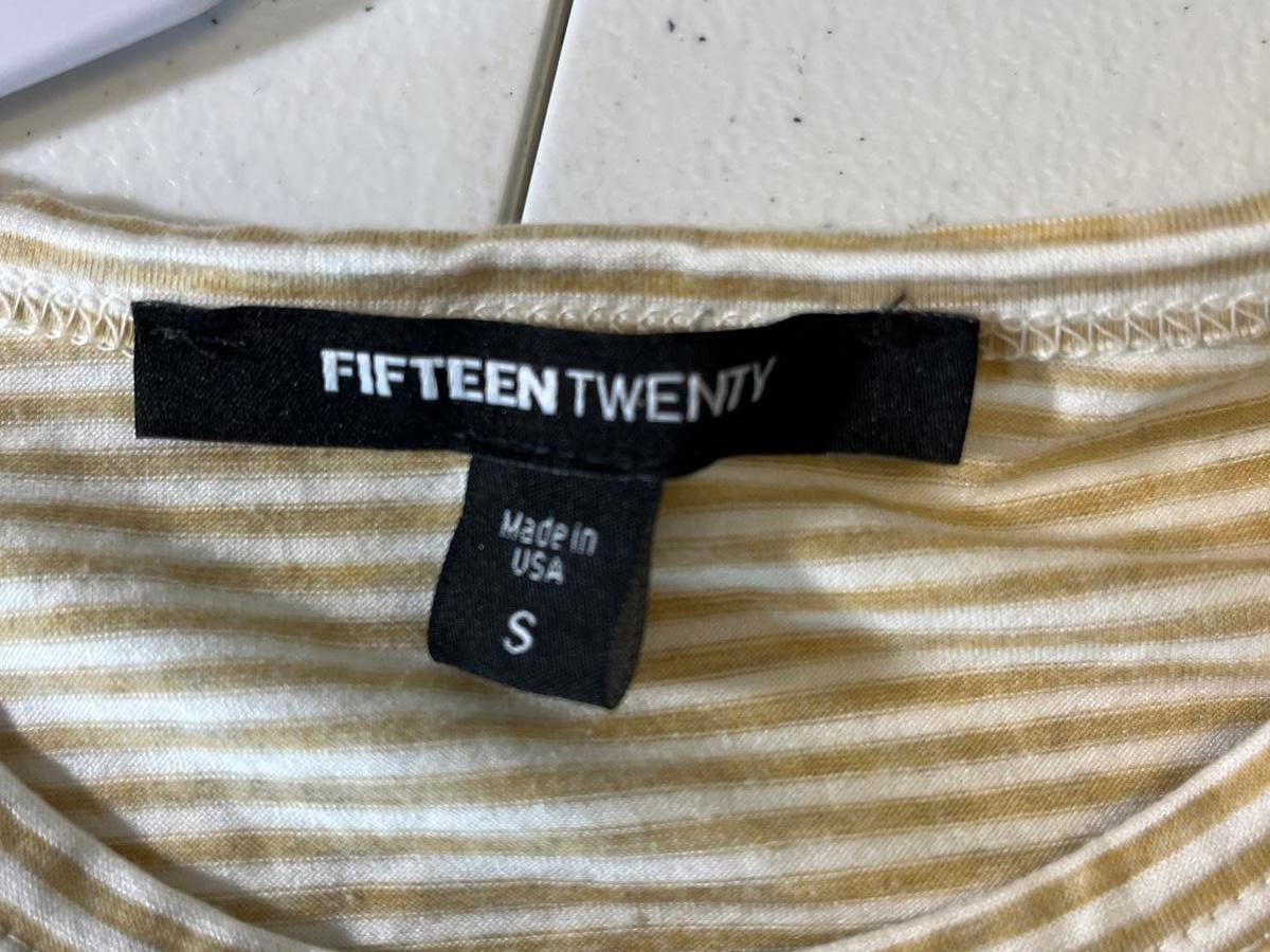 Fifteen-Twenty Tan and White Striped Sleeveless Gathered Knot Tank Size Small