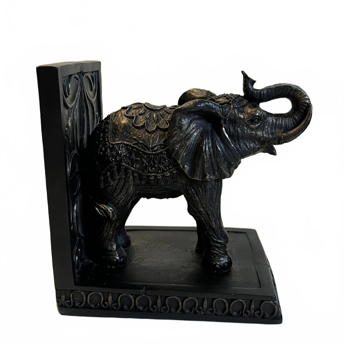 Elegant Elephant Heavy Duty Bookends - Antique Bronze Color