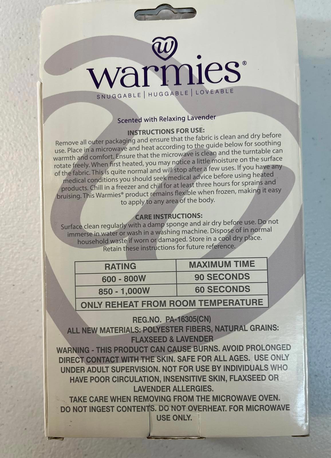 Warmies Lavender Fully Microwavable Neck Wrap NWT