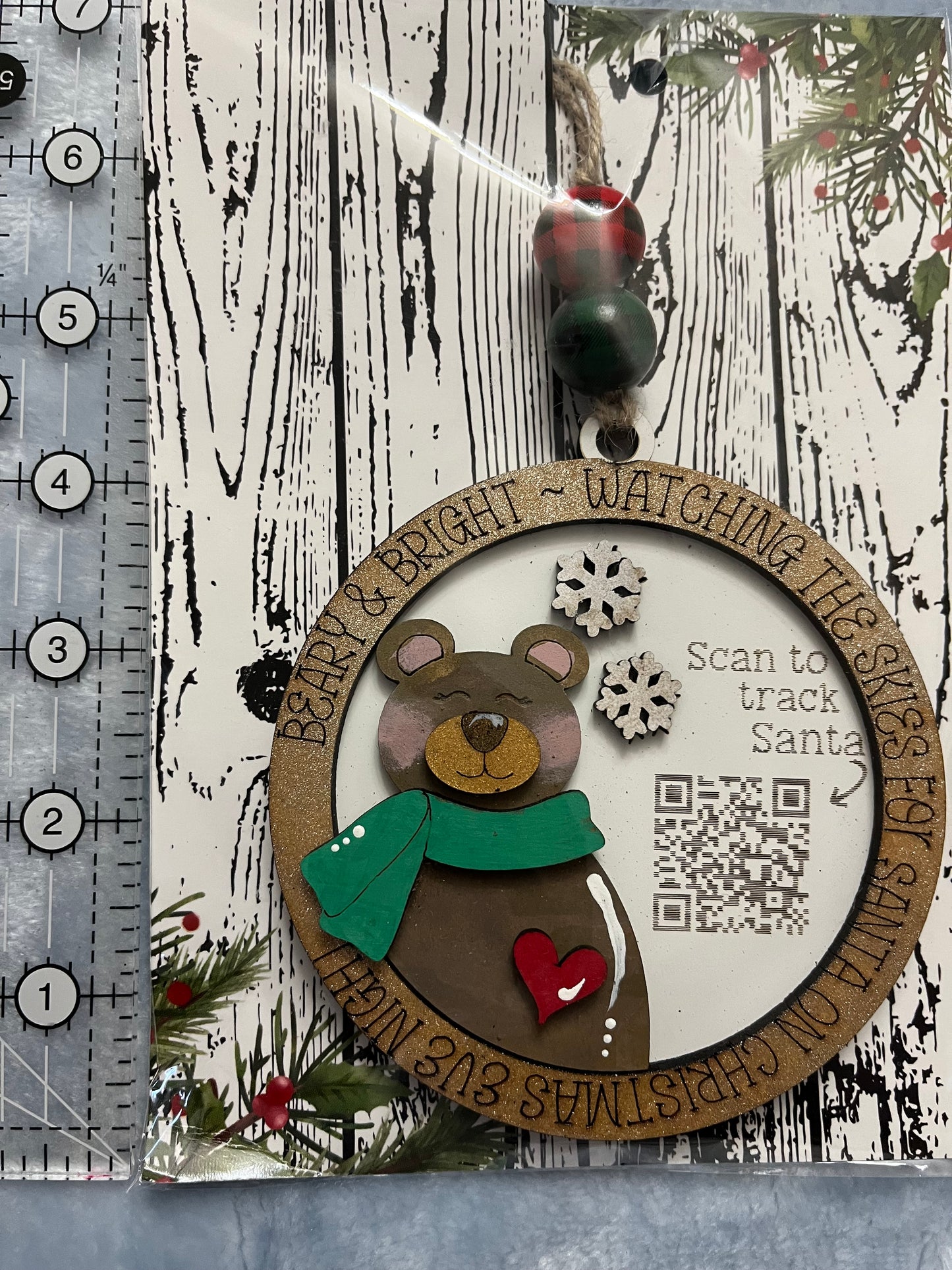 Santa Tracker Ornament- Christmas Bear